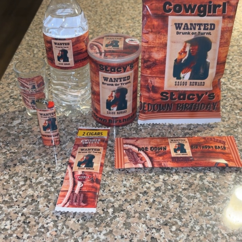 Cowgirl Birthday Party Supplies Set - Brown
